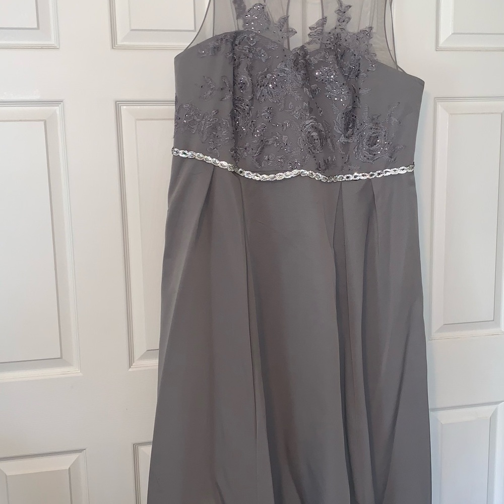 Oleg Cassini Gray Bridesmaids Dress/ Wedding Guest